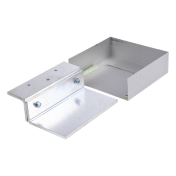 Kit de soporte ajustable / Movimiento lateral 1-1¼" (25-32 mm) / Aberturas 2¼"-3½" (57-89 mm) / Aluminio anodizado / 8½" (216 mm) de longitud / Puertas batientes