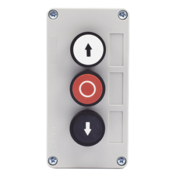 Botonera de control triple / IP40 / -20 a 50 °C / ≤24 VCC / 67 x 133 x 49 mm / 2.6 x 5.2 x 1.9 in