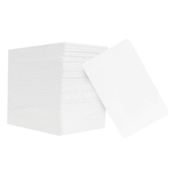 Tarjetas PVC CR80 / Paquete 100 Unidades / Doble Cara / 85.7 x 54 mm / 0.76 mm Espesor