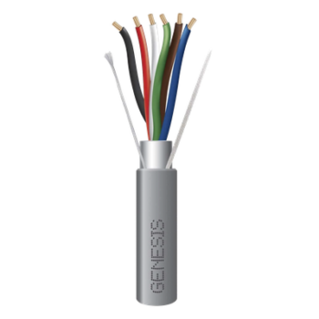 Cable Multipar de Control y Seguridad / 6 x 22 AWG / Blindado Aluminio/Mylar / Riser CMR-FT4 / 305 m (1000 ft) / Gris