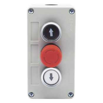 Botonera Triple / Botón Stop Enclavado / 24 VCC / IP40 / 68 x 131 x 51 mm / -20 a 50 °C