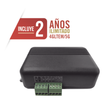 Controlador 4G LTE / 4 Entradas Digitales / 2 Salidas 300 mA / 2 Años Datos Ilimitados / 100 Usuarios / Activación Remota / Notificaciones Push y Email