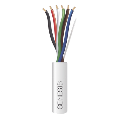 Cable de Control / 6 Conductores / Calibre 18 AWG / 305 m (1000 ft) / Cobre Sólido / Plenum / CL3P-FPLP-CMP / Blanco / Alarmas y Control de Acceso