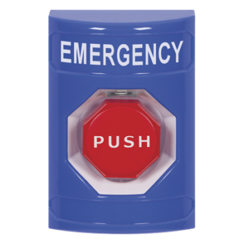 Botón de Emergencia / Texto en Español / Momentáneo / Anti-activación Accidental / Policarbonato Resistente / UL cUL ADA