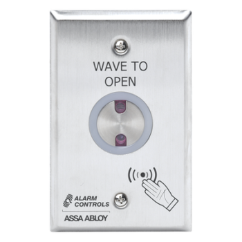 Botón de Salida Sin Contacto / Sensor de Proximidad 10 cm (4") / Relevador SPDT / Temporizador 1-35 s / Acero Inoxidable / Intemperie
