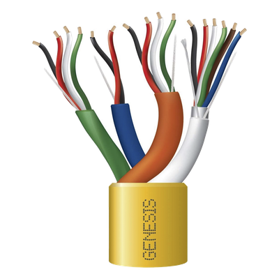 Carrete de Cable / 305 m (1000 pies) / Amarillo / 6x22 AWG blindado, 4x18 AWG, 6x22 AWG / Control de Acceso