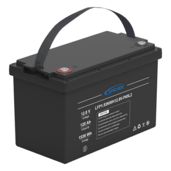Batería de Litio LiFePO4 Ciclo Profundo 12.8Vcc, 120 Ah, 1.53Kwh, para Exterior, Libre de Mantenimiento