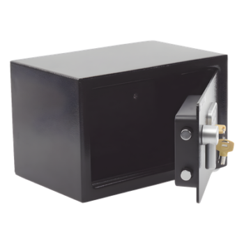 Caja Fuerte Electrónica Compacta / Teclado 3-8 Dígitos / Cerrojos 17 mm / Acero Calibre #9 y #16 / Bloqueo por Intentos Fallidos
