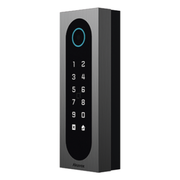 Control de Acceso Slim / 20,000 Tarjetas / 100,000 Eventos / IP65 & IK09 / Multi-Credencial QR-Bluetooth-PIN-RFID / Wiegand-RS485-Relay / Aluminio y Vidrio Templado