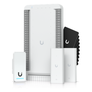 Kit de Control de Acceso para Elevador / Hasta 18 Pisos / PoE++ / 4 Puertos Gigabit / Hub + Lector G2 + 2 Extensores PoE / 10 Tarjetas de Acceso / Interior y Exterior
