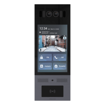 Frente de Calle IP / IK10 / IP66 / LCD 8 Pulgadas / Reconocimiento Facial / QR y PIN / 3 Puertas / Bluetooth / NFC / SIP / ONVIF