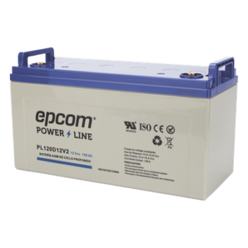 Batería de respaldo 12 120 Ah AGM | Certificada UL94-HB Retardo a la flama básica | Ciclo profundo | Para uso en aplicaciones fotovoltaicas y de emergencia | Terminales T4