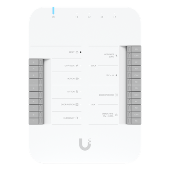 Controlador de Acceso IP / 2 Lectores / 2 Cámaras / 5 Puertos Gigabit / PoE++ 802.3bt / 4 Entradas de Sensor / 2 Terminales AUX