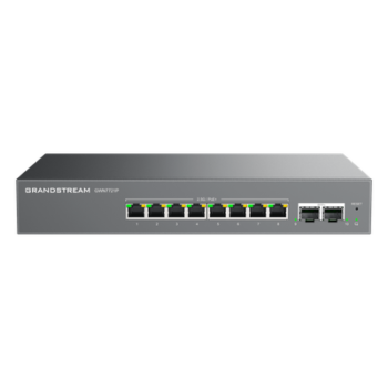 Switch L2 Lite Administrable de 10 Puertos / 8 Puertos Ethernet 2.5 Gbps / 2 Puertos SFP+ 10 Gbps / PoE+ 802.3af/at / VLAN 802.1Q / QoS / IGMP Snooping / Montaje Escritorio, Pared o Rack 19" (0.48 m)
