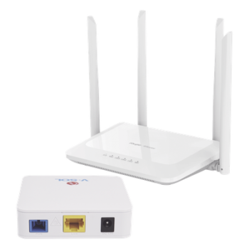 Kit ONU Bridge Dual GPON/EPON / Router Home Mesh Wi-Fi 5 / 1167 Mbps / 4 Antenas 5 dBi / Cobertura Extendida