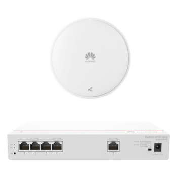Kit Router Multi-Servicio / 1x GE WAN / 4x GE LAN PoE 50W / Punto de Acceso Wi-Fi 7 / 3.5 Gbps / MU-MIMO 2x2 / Smart Antenna / Montaje Techo y Pared