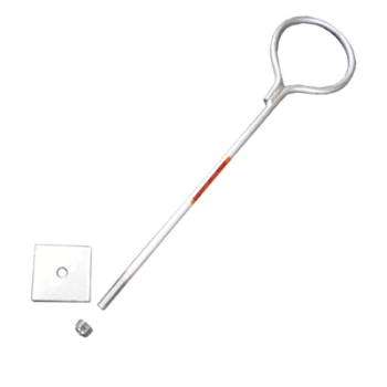 Ancla de Losa o Pared / Varilla 3/4" (19 mm) / Longitud 65 cm / Argolla 12 cm / Galvanizado en Caliente / Torre hasta 60 m (196.9 ft)