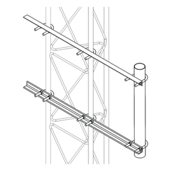 Brazo Lateral para Torre / Acero ASTM A-36 / Galvanizado en Caliente / Tubo Ø 2' Cal. 18 / Altura 50 cm (19.7 in) / Separación 20 cm (7.9 in) / Compatible STZ30G