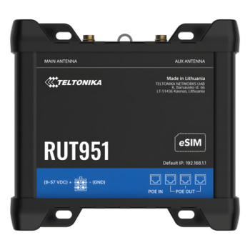 Router Industrial 4G LTE / Cat 4 150 Mbps / Dual SIM + eSIM / PoE In/Out 802.3af / 4 Puertos Ethernet 10/100 Mbps / VPNs Avanzadas / Gestión RMS