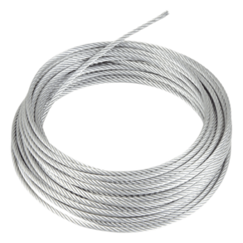 Retenida de Acero Galvanizado / 1/8" / 7 Hilos Trenzados / 30 m (98.4 ft) / Carga de Ruptura 600 kg / Clase A