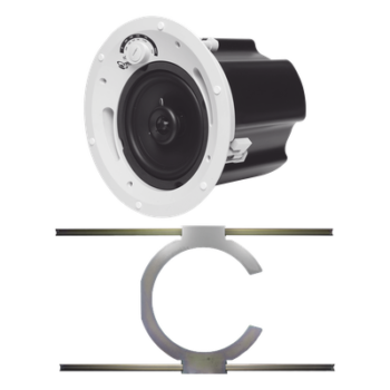 Bocina de Techo / 6.5' / 70V/100V o 8 Ohms / 60W / 88 dB / Rejilla Fantasma Sin Marco / Soporte Acero para Techos Suspendidos
