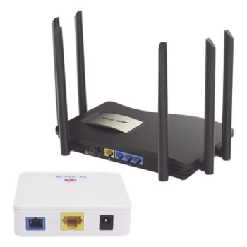 Kit ONU Bridge Dual GPON/EPON / Router Mesh Wi-Fi 5 / 1267 Mbps / 6 Antenas 6 dBi / IP41