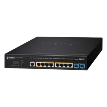 Switch Administrable L2+ AV / 4 Puertos PoE++ 95W + 4 Puertos PoE+ 32W + 2 SFP+ 10G / Presupuesto PoE 240W / Fanless / Dante y NDI