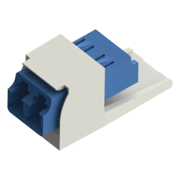 Módulo Acoplador / LC Duplex / Fibra Monomodo OS1/OS2 / Mini-Com / Cerámica Zirconia / Blanco Mate