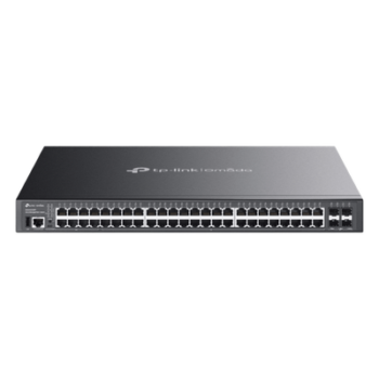 Switch Lite L3 Gestionable Apilable / 48 Puertos Gigabit PoE++ / 4 Slots 10G SFP+ / Presupuesto PoE 770W / Fast PoE y Perpetual PoE / Apilamiento Físico de 4 Unidades / L3: RIP, OSPF, VRRP / Gestión Cloud Omada SDN