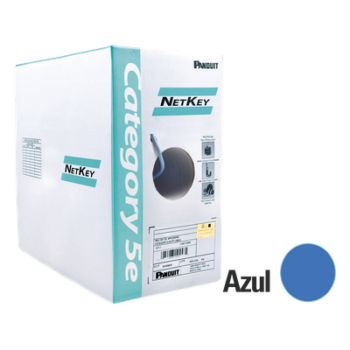 Bobina de Cable UTP / Cat 5e / 24 AWG / 305 m (1000 ft) / 4 Pares / PVC CM / Azul