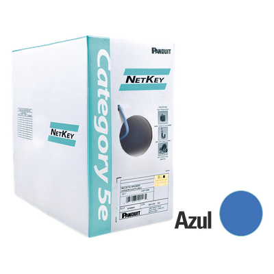 Bobina de Cable UTP / Cat 5e / 24 AWG / 305 m (1000 ft) / 4 Pares / PVC CM / Azul