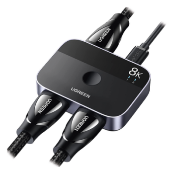 Conmutador HDMI 2.1 / 8K @60Hz / 4K @120Hz / 48Gbps / 2×1 / HDR Dolby / 7.1 Canales