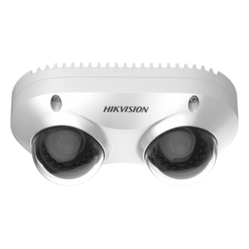 Cámara IP Dual-Lente / 5 Megapixel / 2.8 mm Fijo / WDR 120 dB / IR 10 m (32.8 ft) / IP67 / IK10 / PoE / Audio y Alarma