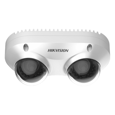 Cámara IP Dual-Lente / 5 Megapixel / 2.8 mm Fijo / WDR 120 dB / IR 10 m (32.8 ft) / IP67 / IK10 / PoE / Audio y Alarma