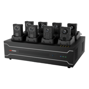 Estación de Acoplamiento para Cámaras Corporales DS-MH4172I / Carga y Recopilación de Datos para 8 Cámaras / 4 HDD de 2 TB a 6 TB / Interfaz USB 3.0 y Ethernet / Compatible con Windows 10