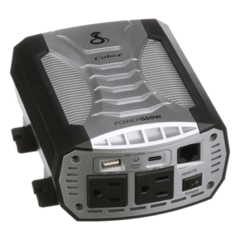 Inversor de Potencia / 500W Continuos / 1000W Pico / 2 Salidas AC GFCI / USB-A y USB-C Carga Rápida / Protección Pentagon / 12V DC a 115V AC