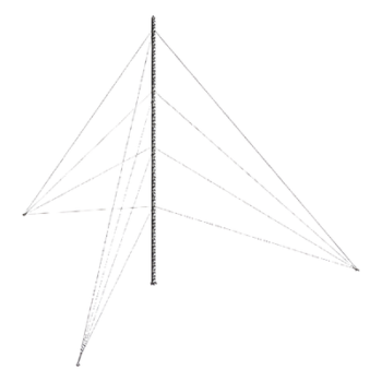 Torre Arriostrada de Piso / 3 m (9.8 ft) de Altura / Carga Axial 350 kg / Resistencia Viento 200 km/h / Galvanizado Electrolítico ASTM B-633 / 1 Tramo
