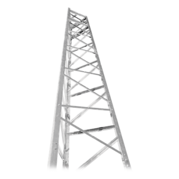 Torre autosoportada / 80 ft (24.3 m) / 8 secciones modulares / Viento 161 km/h (100 mph) / Capacidad 15 ft² / Galvanizada con anclaje
