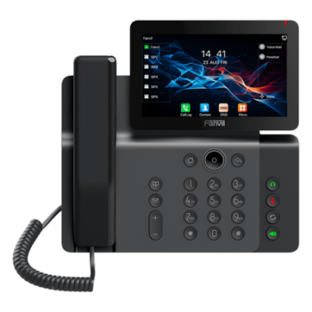 Teléfono IP Empresarial / Pantalla Táctil 7" / Wi-Fi 6 / Bluetooth 5.4 / 20 Líneas SIP / Cámara 1080p / PoE / Material Antibacterial