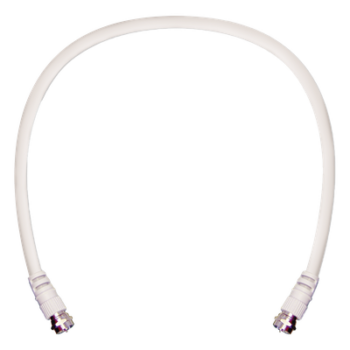 Jumper Coaxial / RG-6 / 60.96 cm (2 pies) / Conectores F Macho / 75 Ohm / Blanco