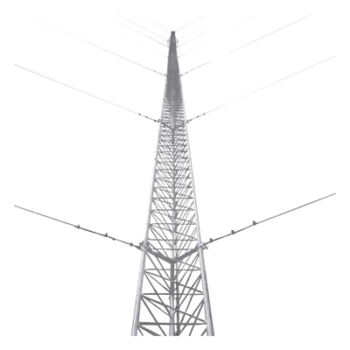 Kit de Torre Arriostrada de Piso / 6 m (19.7 ft) de Altura / Carga Axial 350 kg / Resistencia al Viento 200 km/h / Galvanizado Electrolítico ASTM B-633 / 2 Tramos