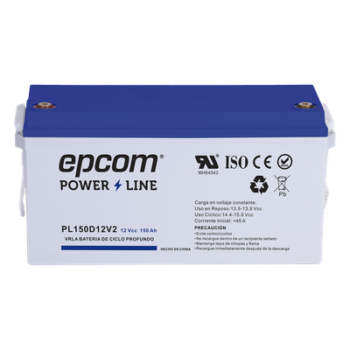 Batería de respaldo 12 V 150 Ah AGM | Certificada UL94-HB Retardo a la flama básica | Ciclo profundo | Para uso en aplicaciones fotovoltaicas y de emergencia | Terminales T5