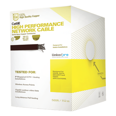 Cable UTP Cat5e / 24 AWG Cobre / 152.5 m (500 ft) / 100 MHz / PoE / Interior