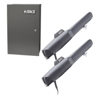 Kit de Operadores Abatibles / Para Puertas de Hasta 5.5 Metros (18 Pies) / Respaldo de Baterías / 300 Ciclos Diarios / UL325