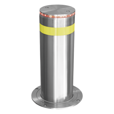 Bolardo Hidráulico Antiembestida / 220 mm × 600 mm (0.72 ft × 1.97 ft) / Acero Inoxidable 304 / 200,000 J / Ciclo 4 s / 100 Ciclos/h