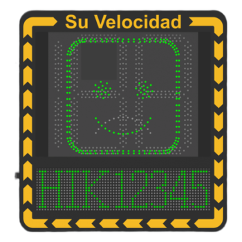 Display LED para Control de Velocidad / Alcance Visual 100 m (328 ft) / Indicación por Código de Colores / IP66 / Wi-Fi y Ethernet / Radar Compatible