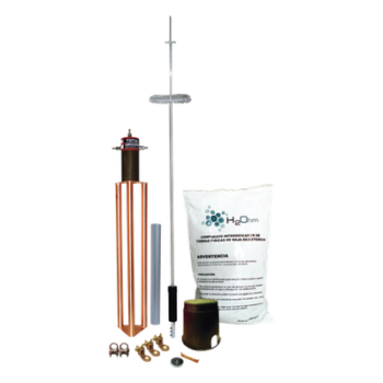 Kit de Pararrayo para Torre o Poste tipo Dipolo Corona con Electrodo y Accesorios de instalación.