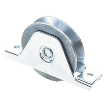 Rueda para Puerta Corrediza / 10 cm / Carga 380 kg / Canal Tipo V / Acero Galvanizado