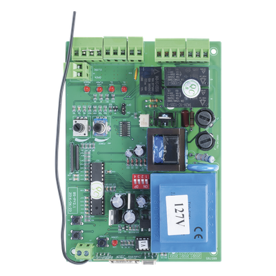 Tarjeta de Control Electrónico / Motor Corredizo 1200 RPM / Pantalla LCD / Conectividad Inalámbrica / IP44 / 110-120 VCA
