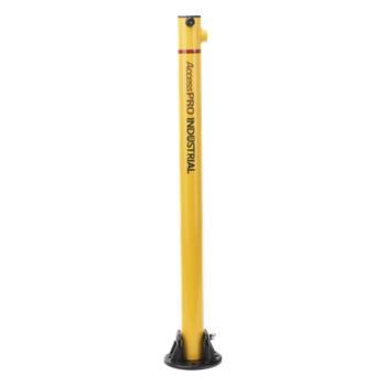 Bolardo Retráctil / Acero de Alta Resistencia / 60 x 900 mm / Llave de Seguridad / Bandas Reflejantes / Uso Exterior